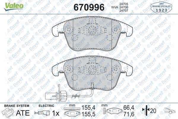 VALEO 670996 On Fren Balatasi  Audi A4 1.8/2.0/3.2/2.0d/2.7d/3.0d 10/07> Audi A4 Allroad Quattro 2.0/2.0d/3.0d 04/09> Audi A4 Quattro 1.8/2.0/3.0/3.2/2.0d/3.0d 11/07> Audi A5 1.8/2.0/3.2/2.0d/2.7d/3.0d 06/07> Audi A5 Cabrio 1.8/2.0/3.2/2.0d/2.7d/3.0d 03/09> Aud